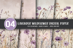 Lavender Wildflower Digital Paper Product Image 1