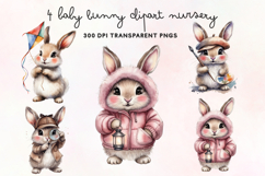 Baby Bunny Clipart Nursery PNG Product Image 1