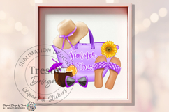 Purple Summer Vibes Beach Tote Design-Tropical Vacation Art Product Image 8