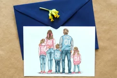 Family clipart of 5 people Product Image 8