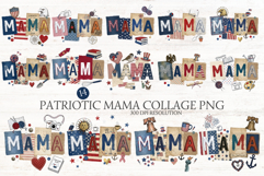 Patriotic MAMA Collage PNG Sublimation Product Image 1