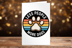 Less People More Dogs Retro Paw Print Product Image 3