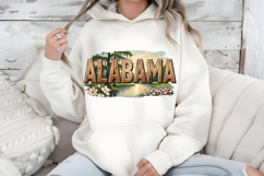 Alabama State PNG, Vintage Cotton Field Southern Sublimation Product Image 7