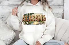 Alabama State PNG, Vintage Cotton Field Southern Sublimation Product Image 7