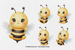 15 Bundle Watercolor Cute Girl Bee Baby Honey Sting Fly Buzz Product Image 7