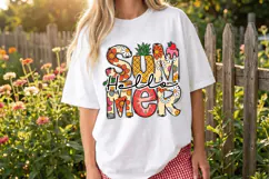 Hello Summer PNG sublimation |Beach & Summer PNG T-Shirt Product Image 4