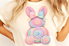 Faux yarn bunny easter PNG, Faux Yarn Crochet Easter PNG Product Image 4