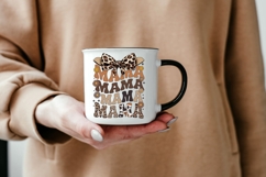 Retro Brown MAMA PNG with Leopard Bow Product Image 6