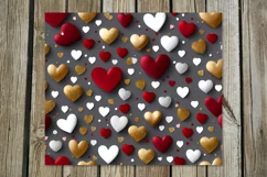 3d red & grey Hearts | 4 Skinny tumbler sublimation designs Product Image 3