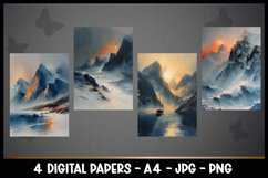 4 Beautiful Sea View Digital Papers I Junk Journal Pages Product Image 2