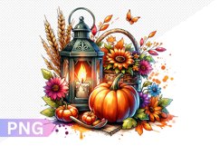 Autumn Harvest Pumpkin Sublimation - Pumpkin Clipart Design Product Image 1