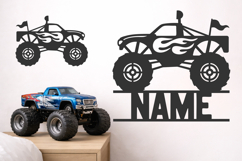 Monster Truck svg Round Sign Cut File Kids Room Decor Laser Product Image 1