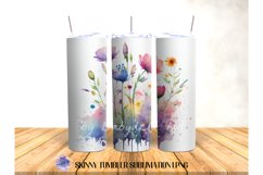Watercolor Flower 20OZ Tumbler Sublimation Design Product Image 2