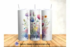 Watercolor Flower 20OZ Tumbler Sublimation Design Product Image 2