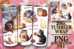 Sublimation Delight 20oz tumbler wrap, Funny Cat Product Image 1