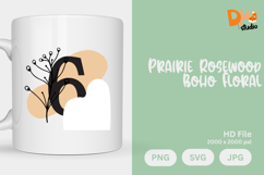 Prairie Rosewood Boho Floral Monogram Product Image 1