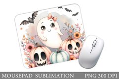 Cute Ghost Mouse Pad Design. Cute Ghost Sublimation Product Image 1