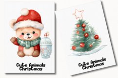 Cute Animals Christmas Watercolor 45 Cliparts Collection Product Image 7