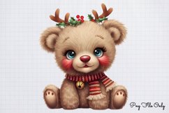 Christmas Teddy Bear Sublimation Clipart PNG Product Image 1