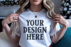 Bella Canvas 3001 Silver Christmas Shirt Mockup Product Image 1