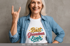 Best Grandma Ever Heartwarming Grandma Quote, T Shirt Design Product Image 2