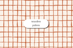 Rust Hand Drawn Grid Minimal Seamless Pattern Product Image 1