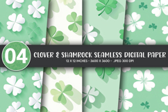 Clover &amp; Shamrock Seamless Digital Paper Product Image 1