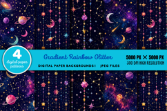 Gradient Rainbow Glitter Backgrounds JPG Product Image 1