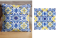 Portuguese Tiles Pattern Collection 42 Seamless Blue &amp; White Product Image 3