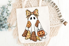 Fall Ghost Patchwork Png, Halloween Patchwork Ghost Png. Product Image 7