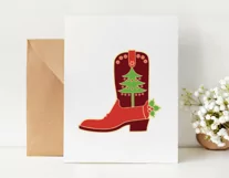 Christmas svg, png Cowboy Christmas boot cut file printable Product Image 5