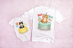 7 Birthday Cake Kitten Cat Illustrations Cute Clipart PNG Product Image 3