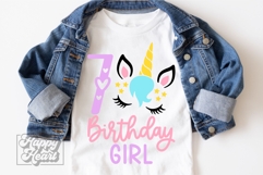 Seven Birthday Unicorn SVG - 7th Birthday Unicorn Shirt PNG Product Image 2