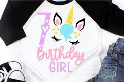Seven Birthday Unicorn SVG - 7th Birthday Unicorn Shirt PNG Product Image 4