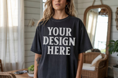 Comfort Colors 1717 Black TShirt Mockup, CC1717 mockup, Tran Product Image 1