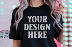 Comfort Colors 1717 Black T-Shirt Mockup | Real Model Tee Mo Product Image 1