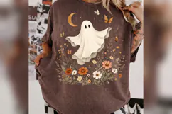Floral Ghost PNG, Boho Halloween Ghost, Wildflower Spooky Product Image 5