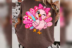 Pink Turkey PNG, Coquette Thanksgiving Turkey, Girly Floral Product Image 5