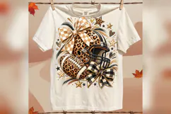 Leopard Football PNG, Coquette Game Day Bow PNG, Checkered Product Image 5