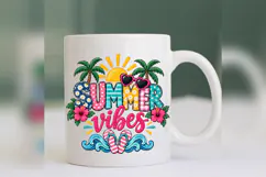 Summer Vibes PNG, Tropical Palm Tree Beach PNG, Hibiscus png Product Image 6