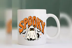 Spooky Cat PNG, Cute Halloween Ghost Cat Design, Retro Hallo Product Image 5