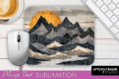 Boho Mouse Pad, Minimalist Landscape Mousepad Sublimation Product Image 1