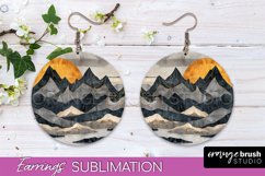 Boho Landscape Round Earring Sublimation, Minimalist Earring Product Image 1