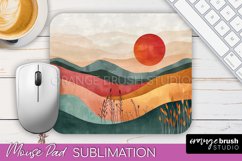 Boho Mouse Pad, Minimalist Landscape Mousepad Sublimation Product Image 1