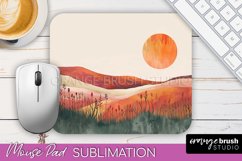Boho Mouse Pad, Minimalist Landscape Mousepad Sublimation Product Image 1