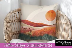 Boho Pillow Cover - Minimalist Landscape Pillow Sublimation Product Image 1
