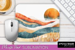 Boho Mouse Pad, Minimalist Landscape Mousepad Sublimation Product Image 1