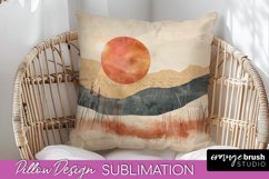 Boho Pillow Cover - Minimalist Landscape Pillow Sublimation Product Image 1