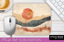 Boho Mouse Pad, Minimalist Landscape Mousepad Sublimation Product Image 1