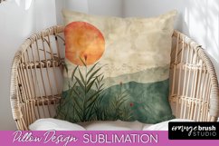 Boho Pillow Cover - Minimalist Landscape Pillow Sublimation Product Image 1